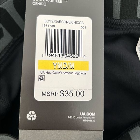 Under Armour Youth Fitted Full length Athletic Leggings, Size YM, NWT - Picture 5 of 6